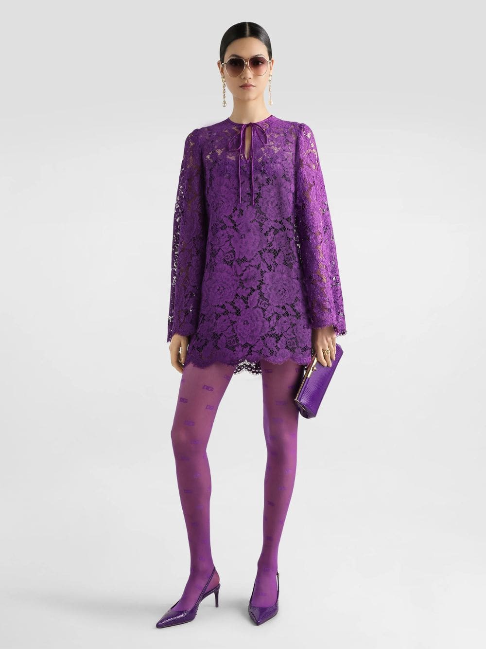 Violet Cordonetto Lace Short Dress