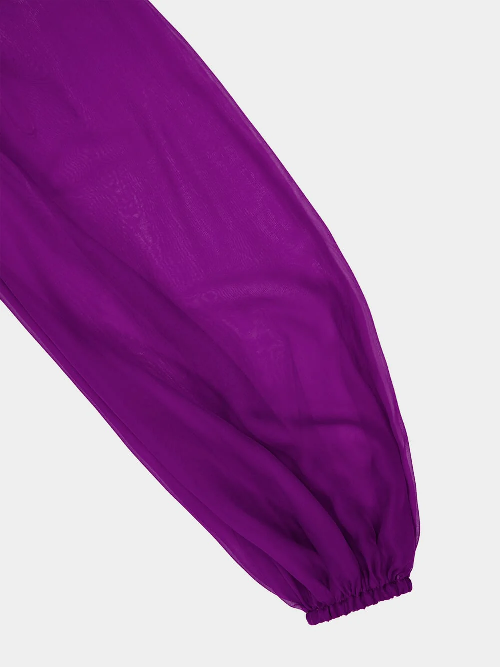 Violet Draped Silk Chiffon Mini Dress - Image 5