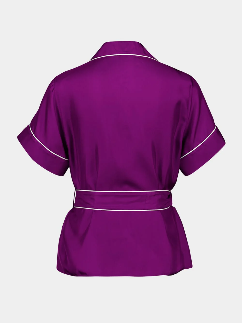 Violet Silk Belted Shirt - Image 2