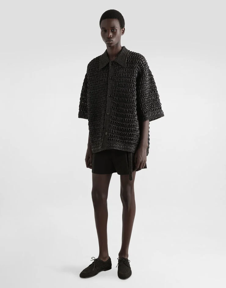 Viscose Raffia Crochet Shirt - Image 2