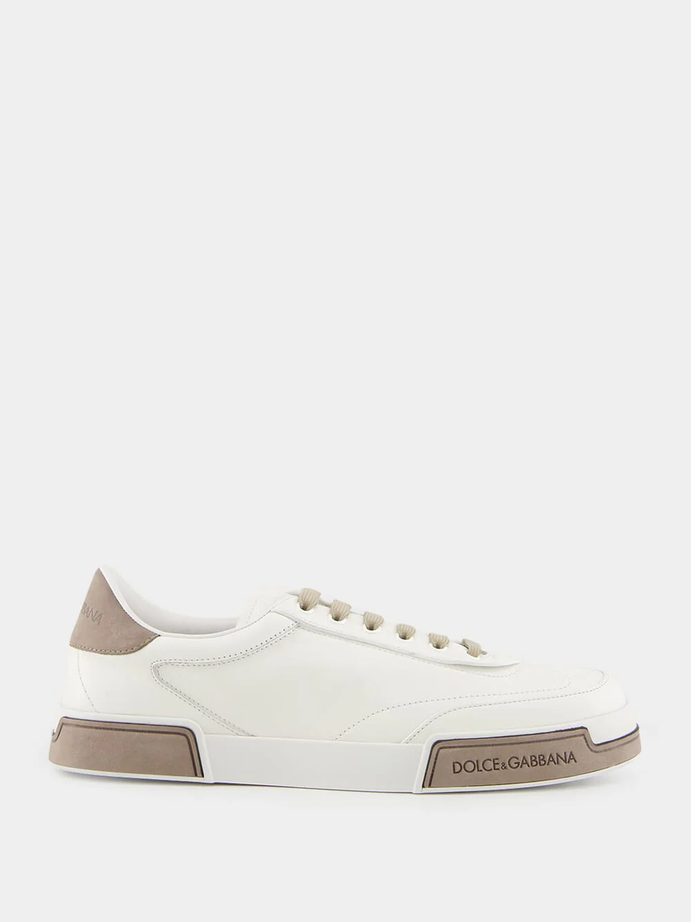 White and Brown Calfskin Portofino Yacht Sneakers