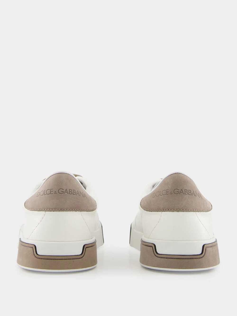 White and Brown Calfskin Portofino Yacht Sneakers - Image 5