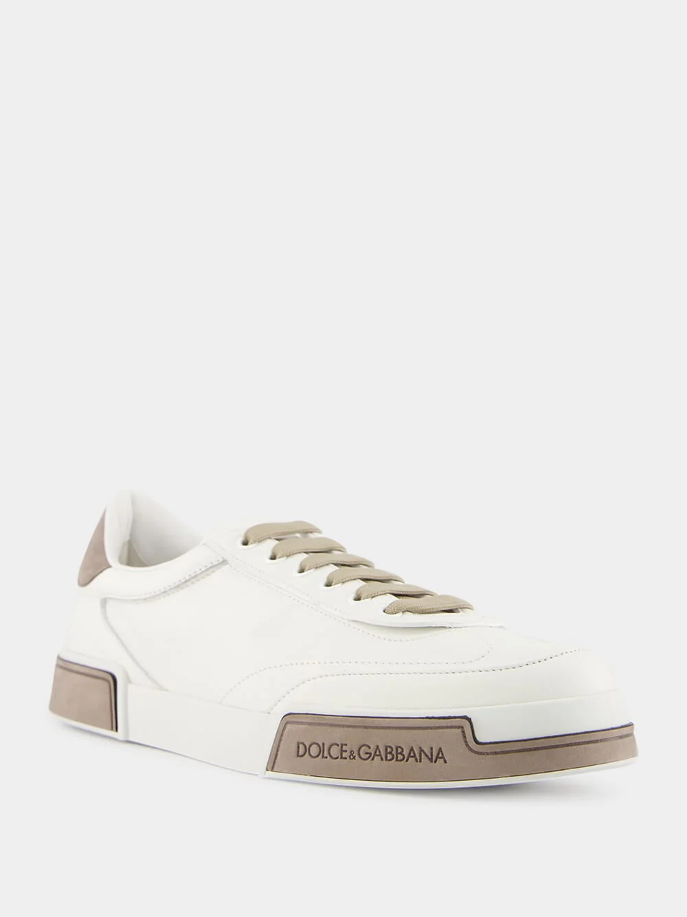 White and Brown Calfskin Portofino Yacht Sneakers - Image 8