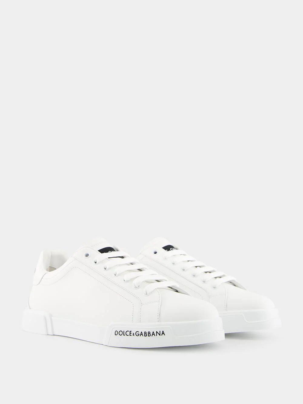 White Calfskin Nappa Portofino Sneakers - Image 3