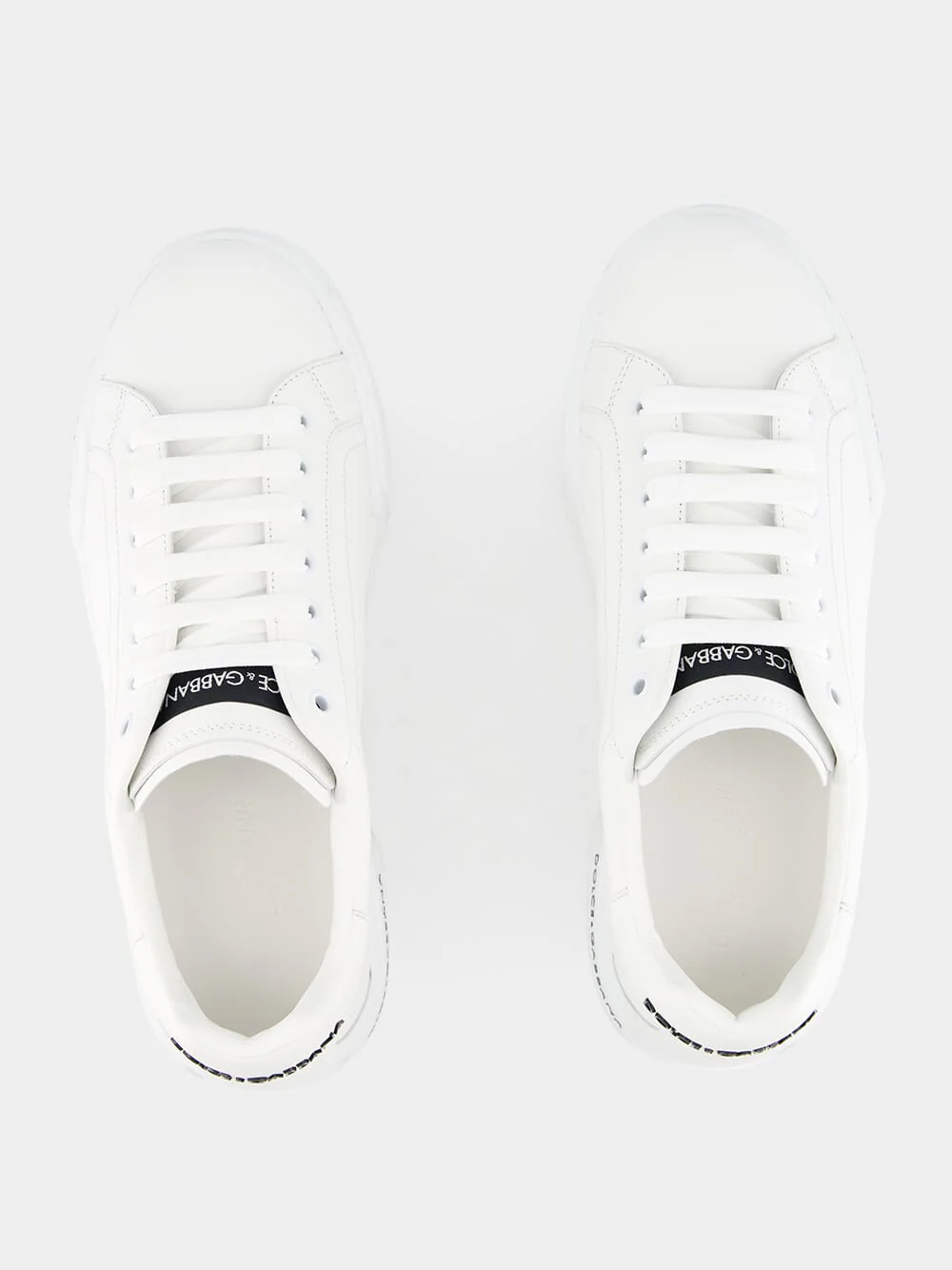 White Calfskin Nappa Portofino Sneakers - Image 4