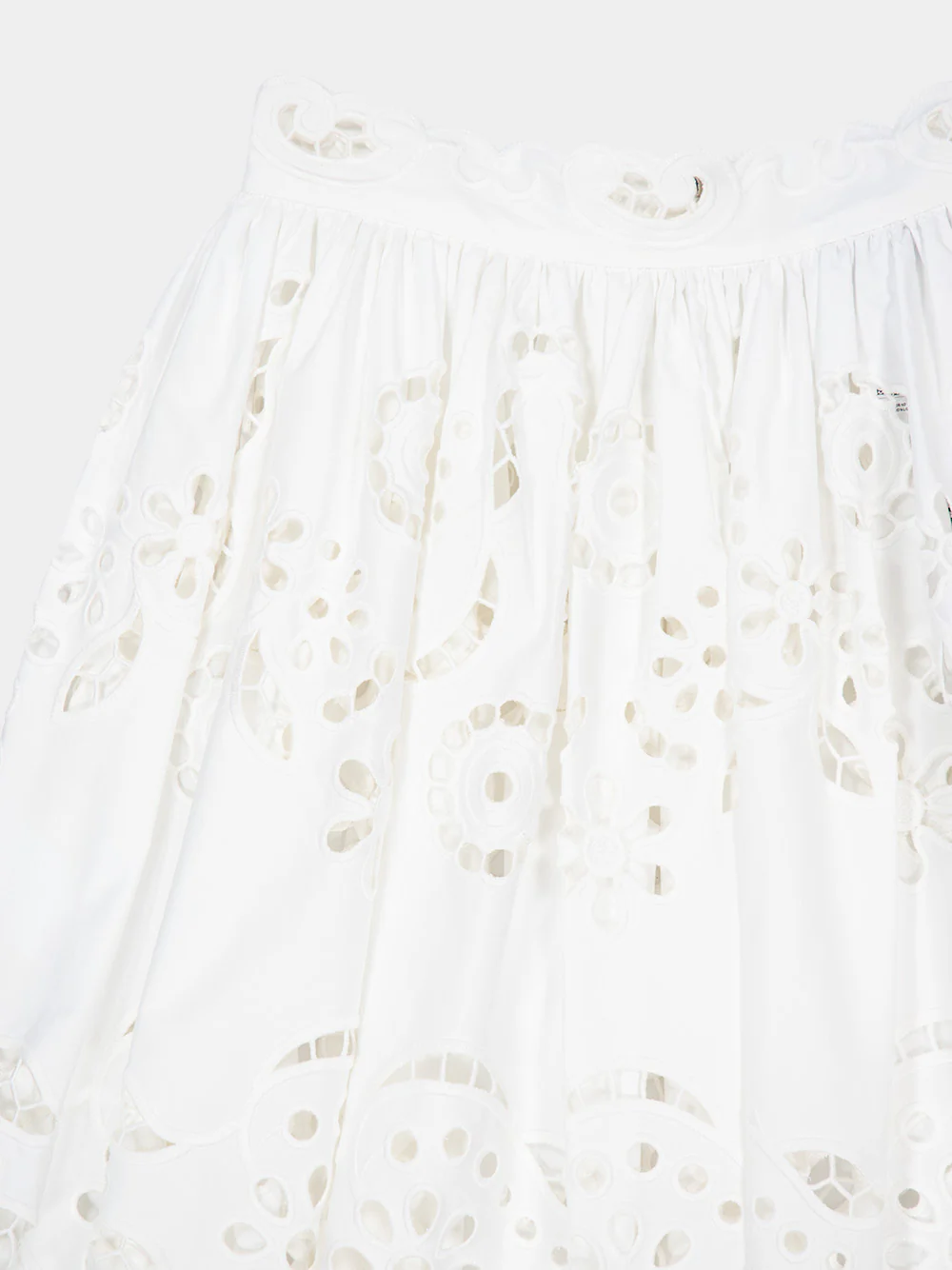 White Cotton Midi Circle Skirt - Image 3