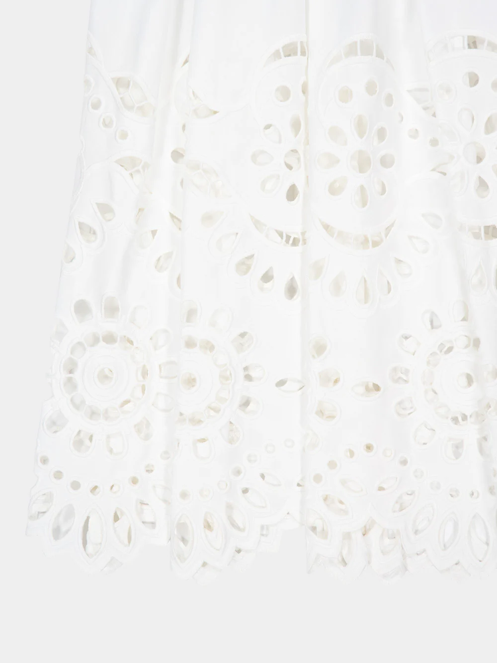 White Cotton Midi Circle Skirt - Image 4