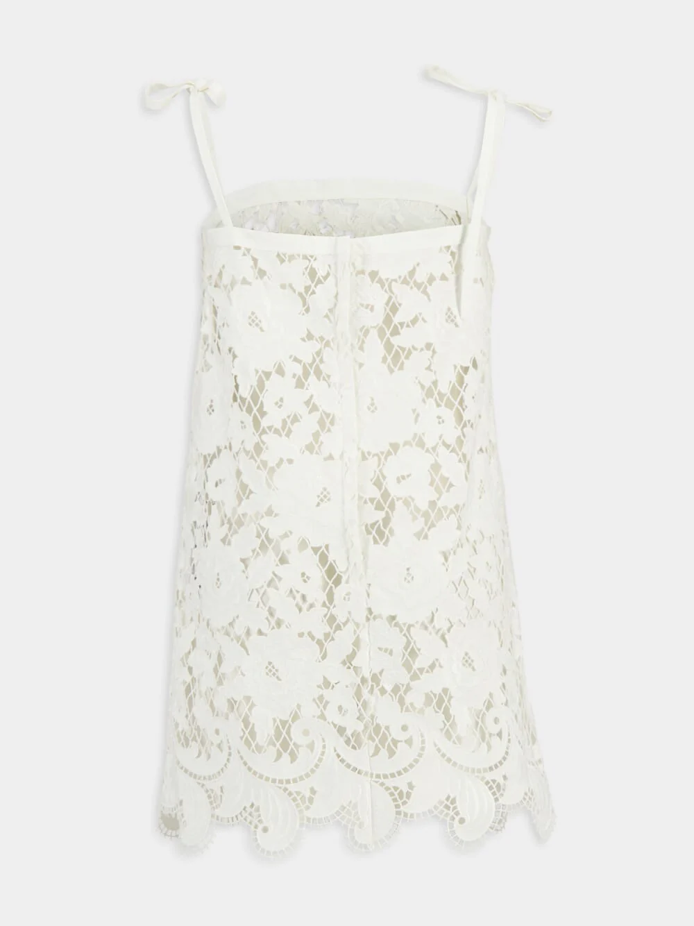 White Cotton Mini Dress with Embroidery - Image 4