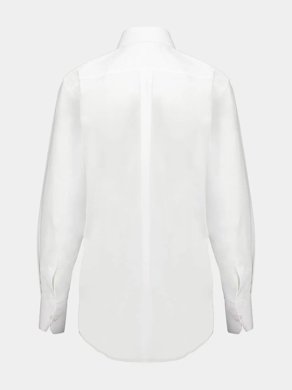 White Cotton Poplin Shirt with Lace Inlay - Image 3