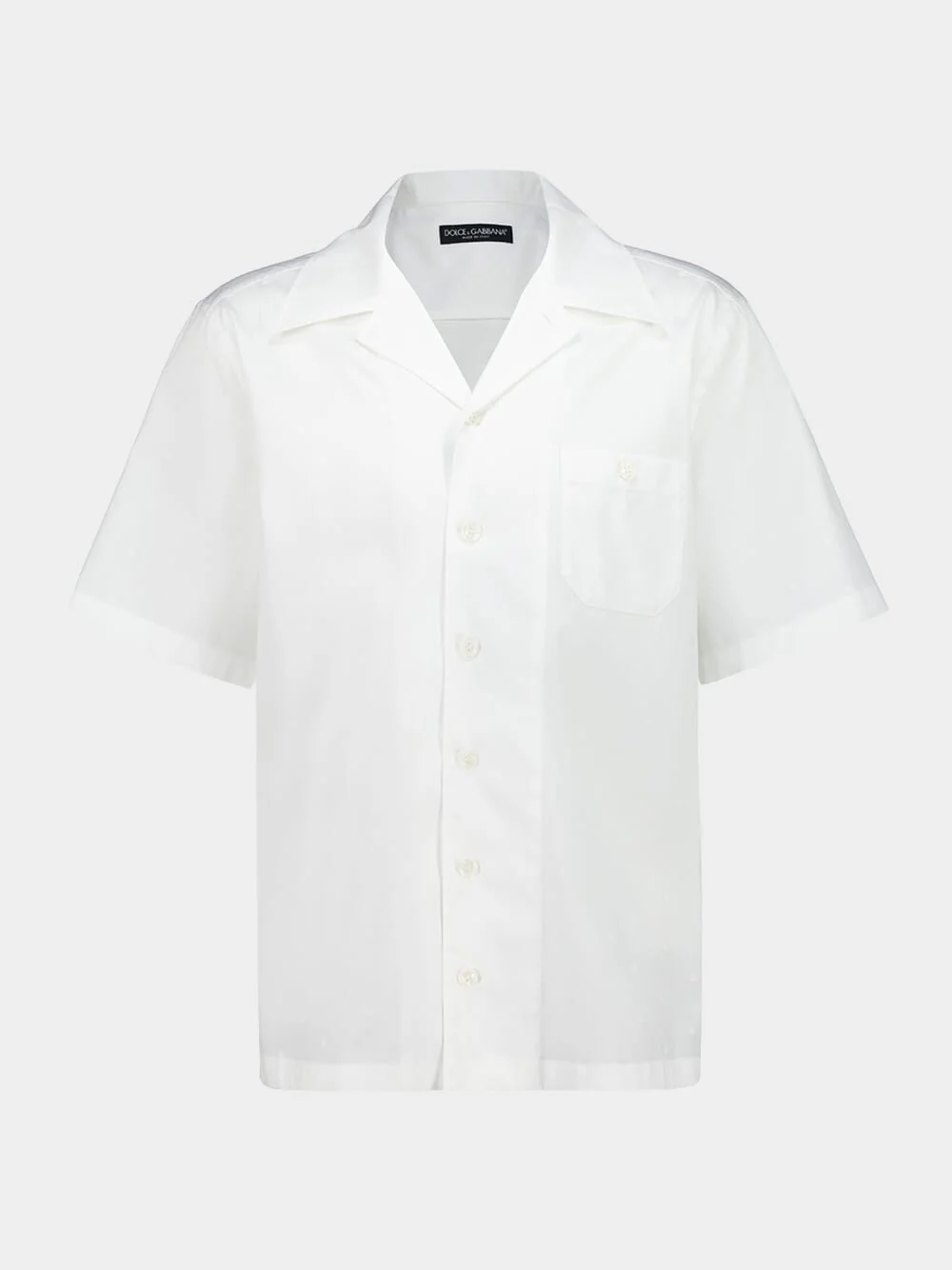 White Cotton Short-Sleeve Shirt