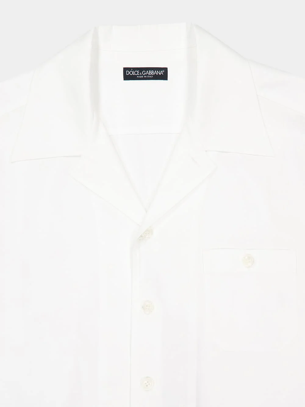 White Cotton Short-Sleeve Shirt - Image 3