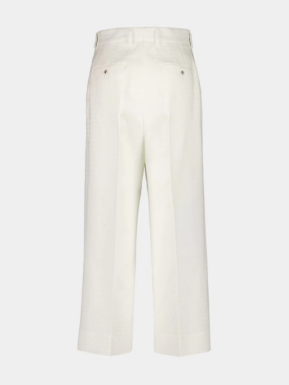 White Cotton Viscose Culotte Trousers - Image 2