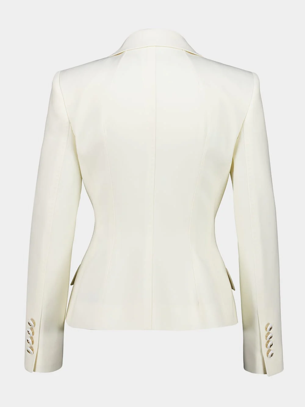 White Double-Breasted Twill Blazer - Image 3