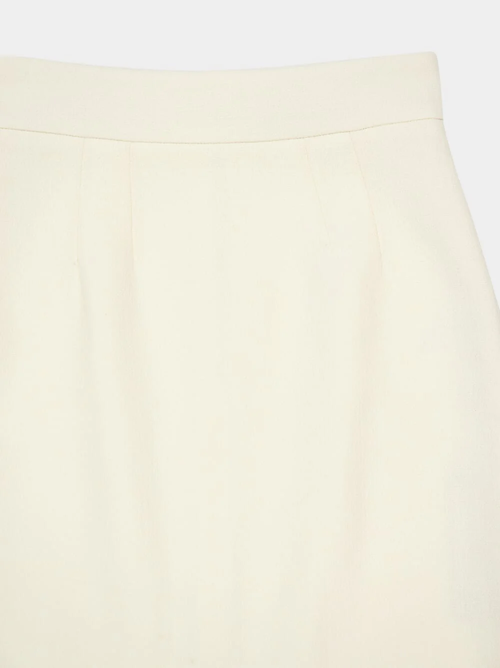 White Double Crêpe Midi Skirt - Image 3