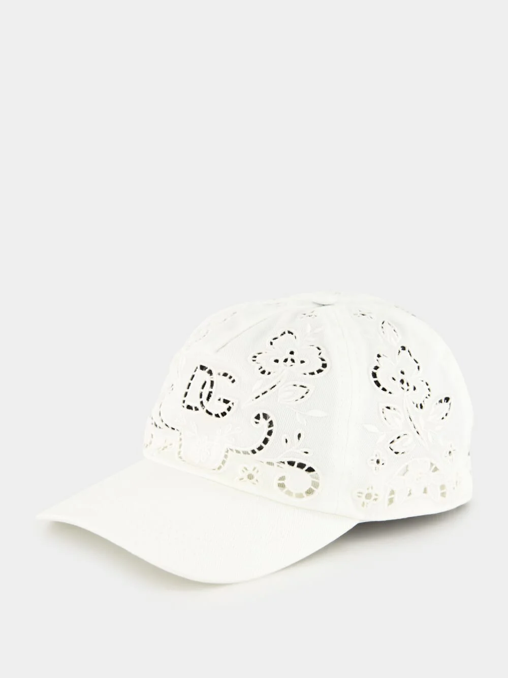 White Embroidered Logo Cap