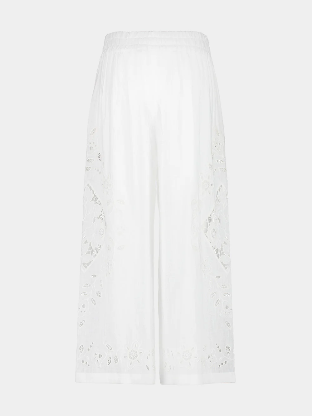White Embroidered Poplin Culottes - Image 2