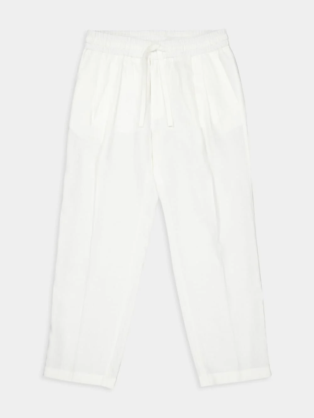 White Linen Jogging Trousers - Image 6