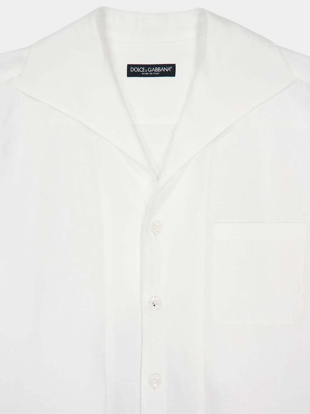White Linen Spread Collar Shirt - Image 4