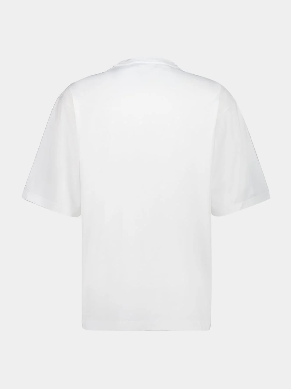 White Oversized Cotton T-Shirt with Print - Image 3