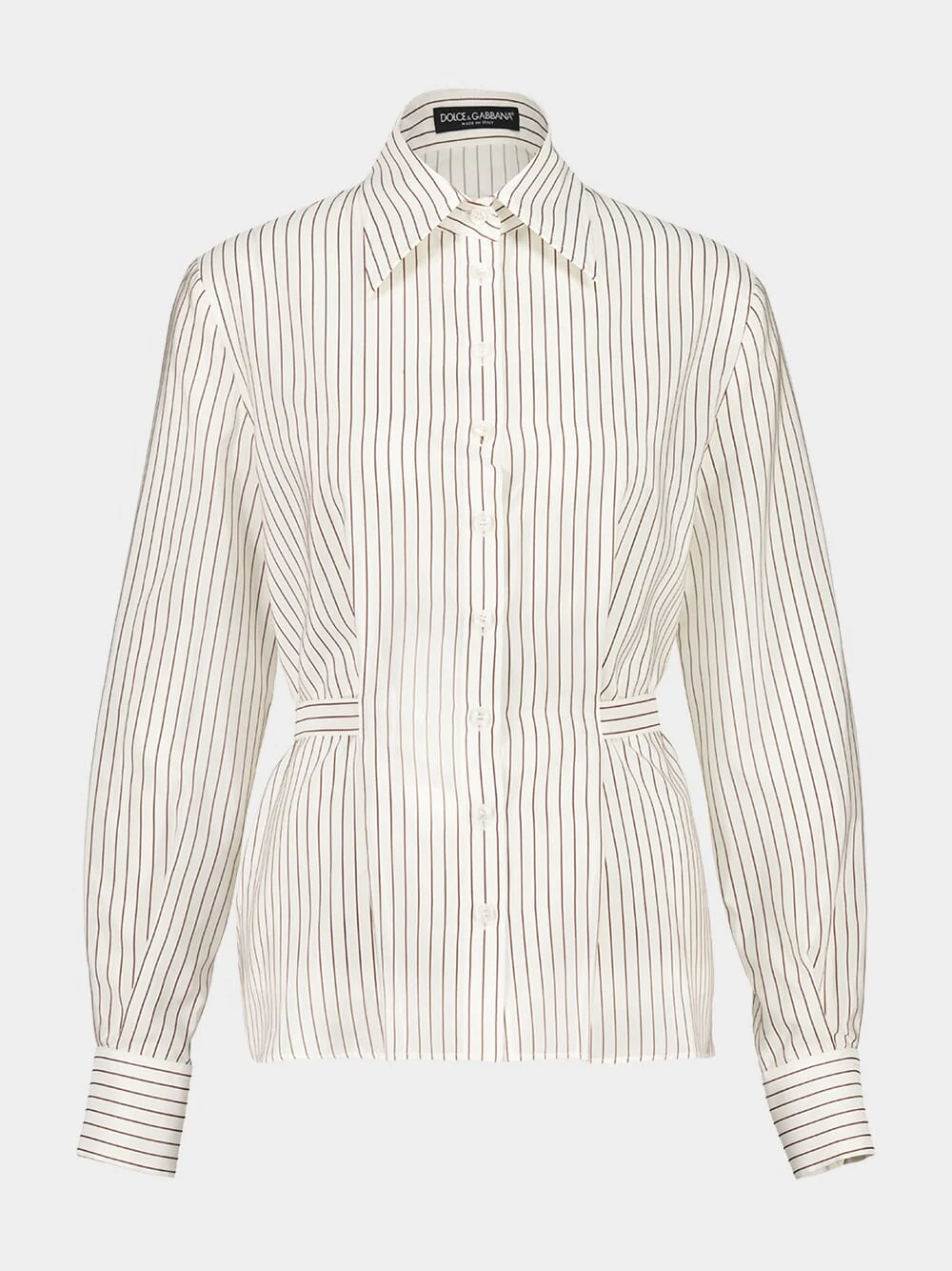 White Pinstripe Silk-Cotton Shirt