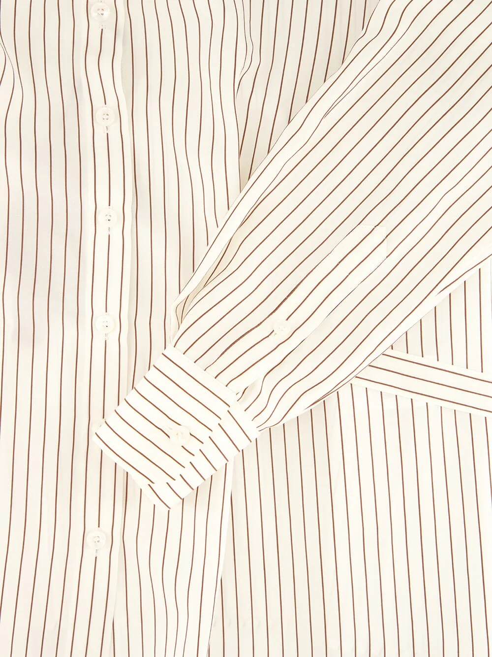 White Pinstripe Silk-Cotton Shirt - Image 4