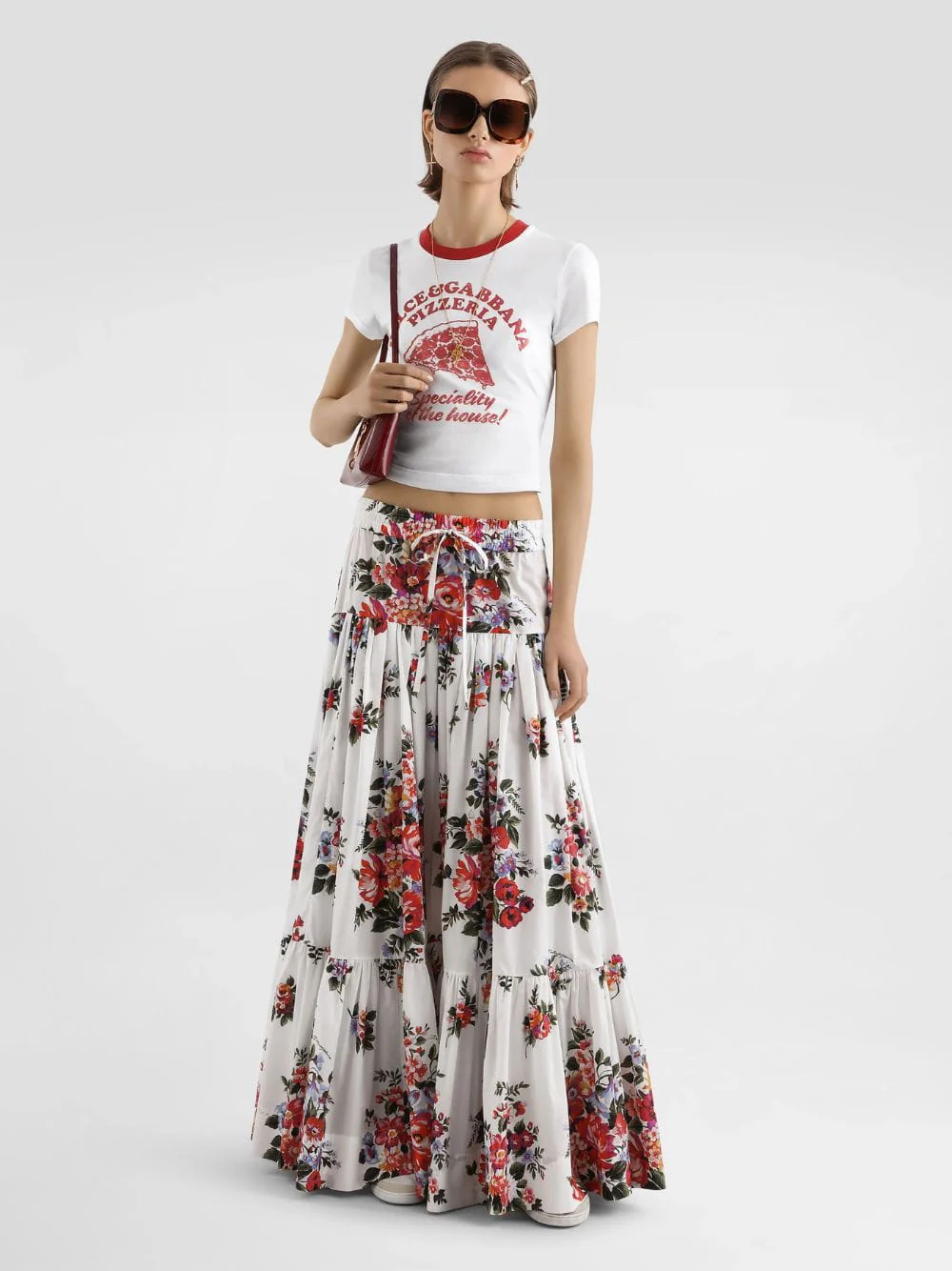 White Printed Cotton Jersey T-Shirt