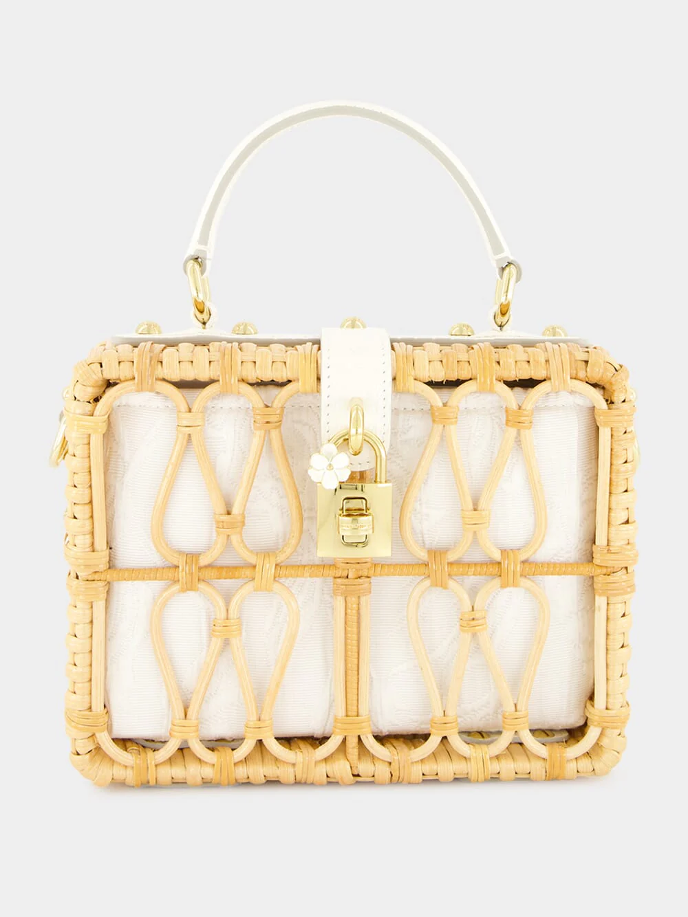 White Wicker Dolce Box Bag
