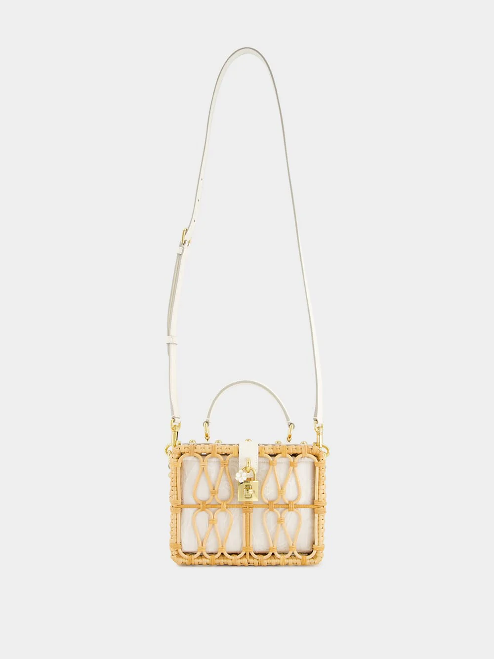 White Wicker Dolce Box Bag - Image 2