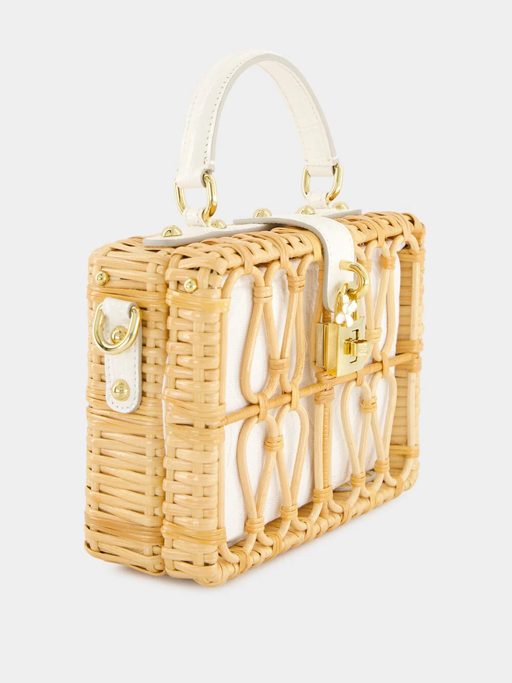 White Wicker Dolce Box Bag - Image 3