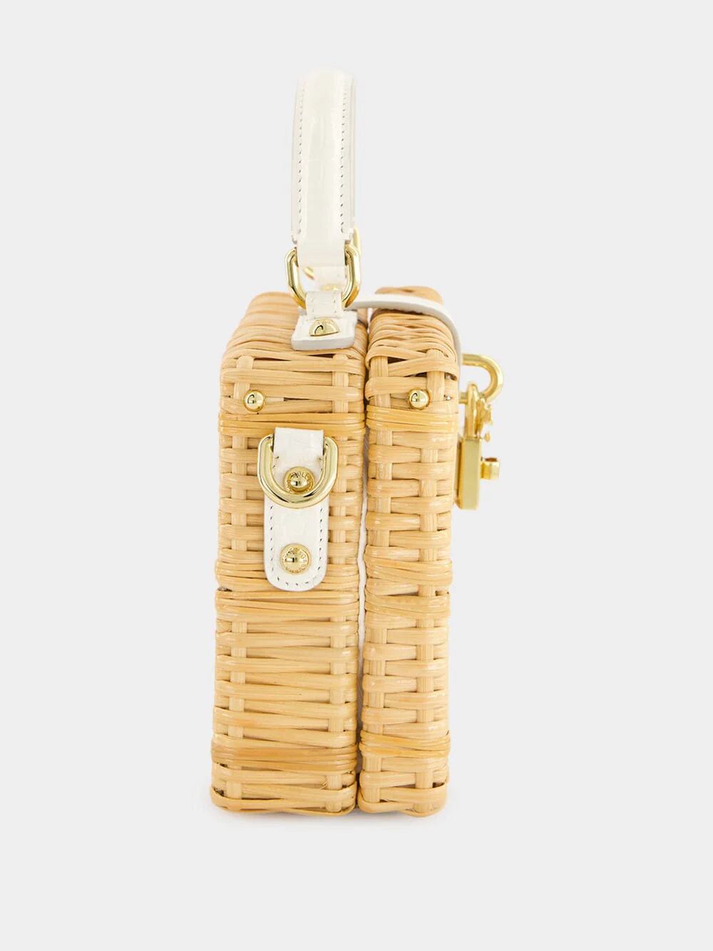 White Wicker Dolce Box Bag - Image 4