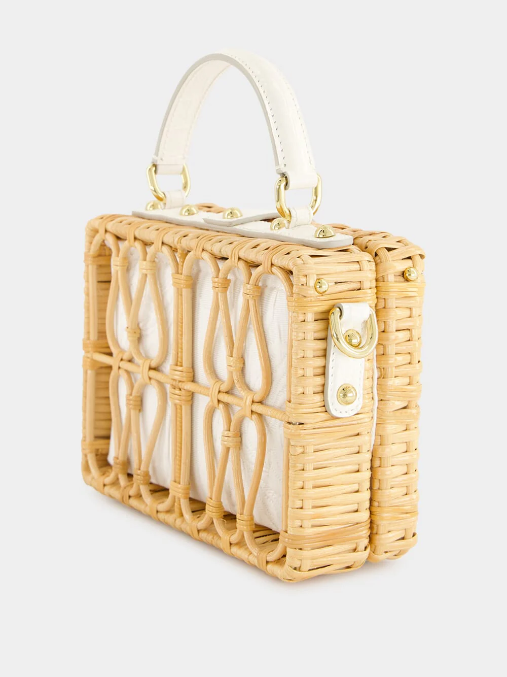 White Wicker Dolce Box Bag - Image 5