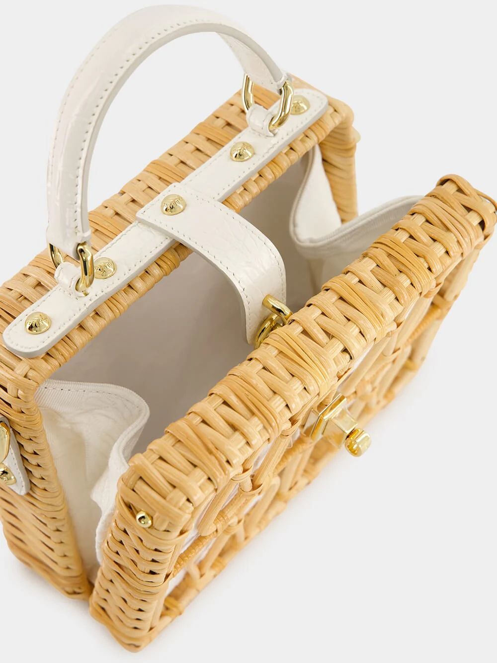 White Wicker Dolce Box Bag - Image 6