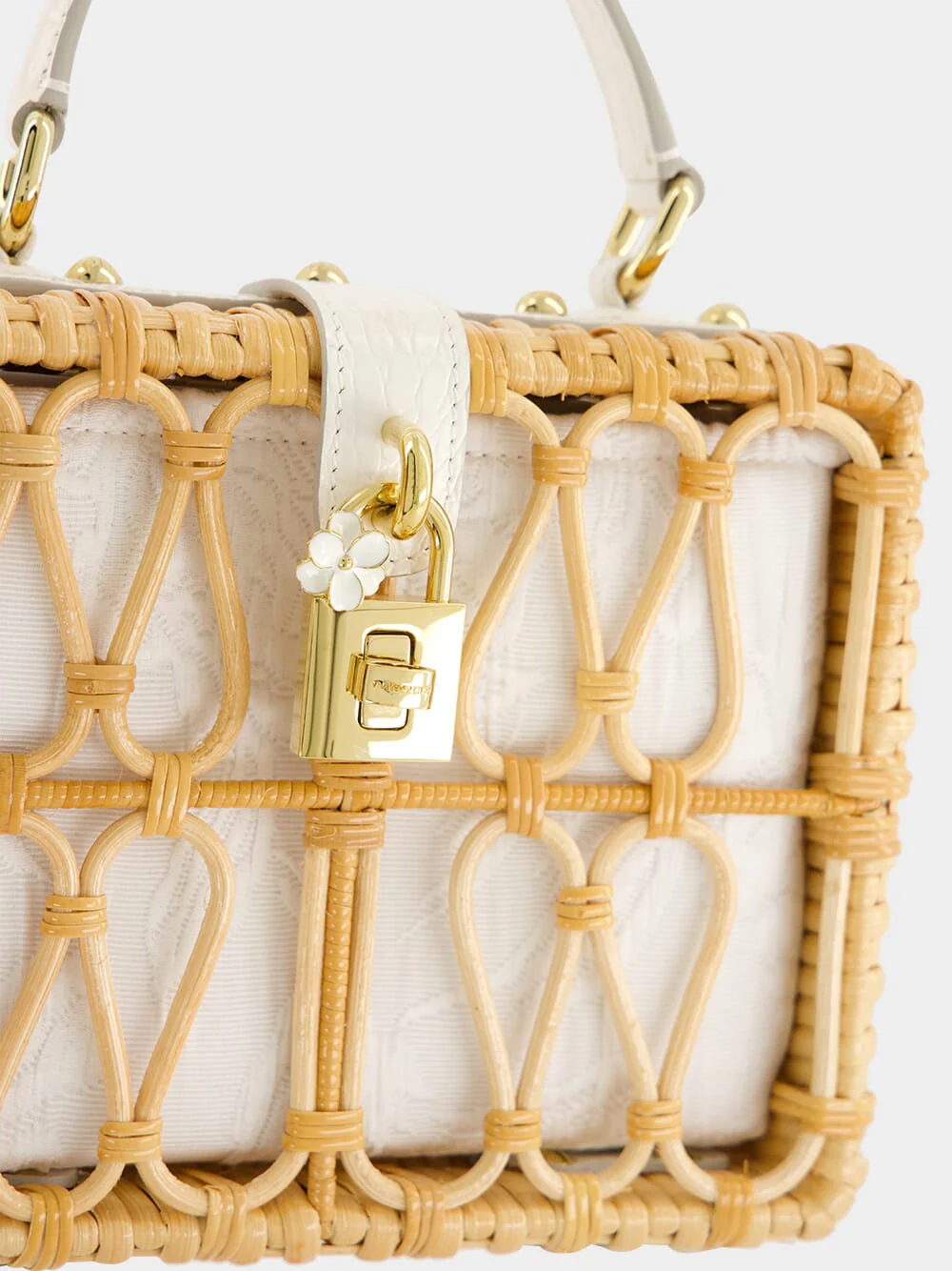 White Wicker Dolce Box Bag - Image 7
