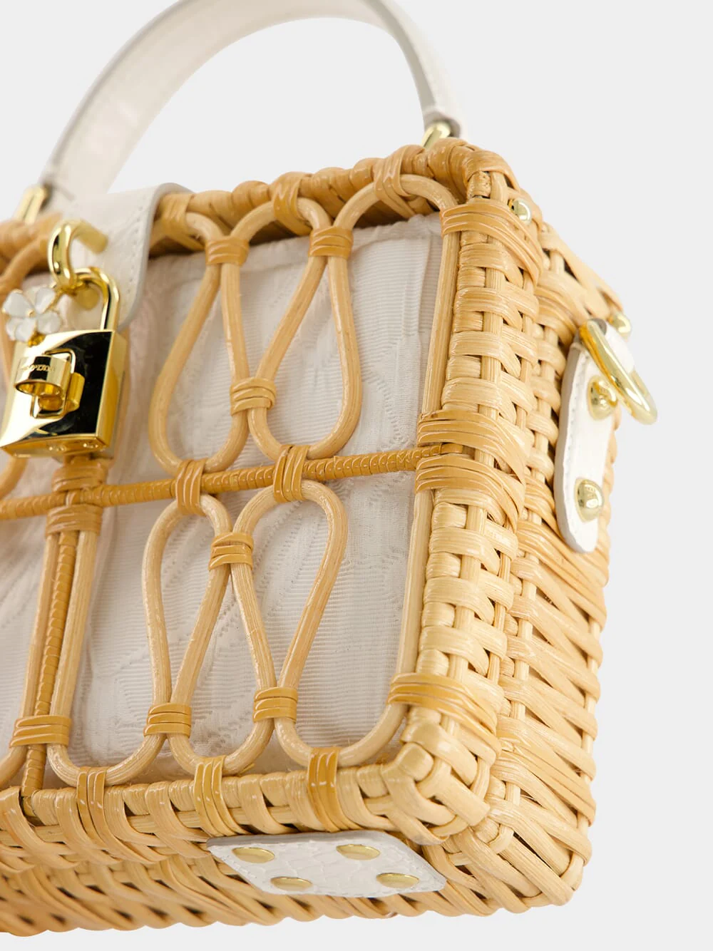 White Wicker Dolce Box Bag - Image 8