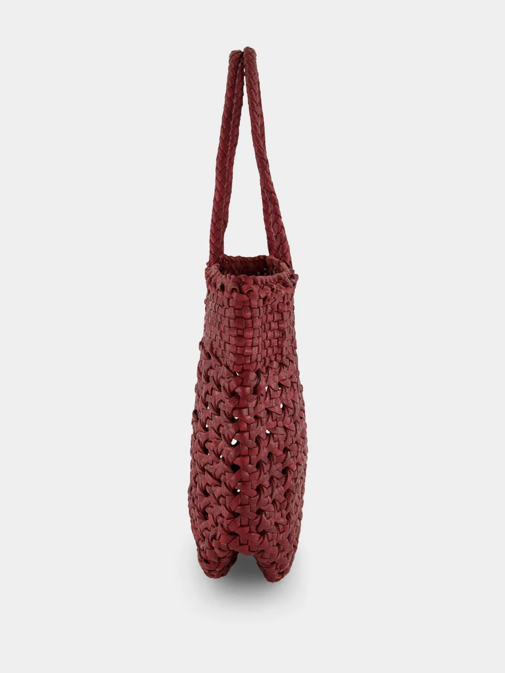 Bordeaux Cannage Kanpur Handwoven Leather Tote - Image 3