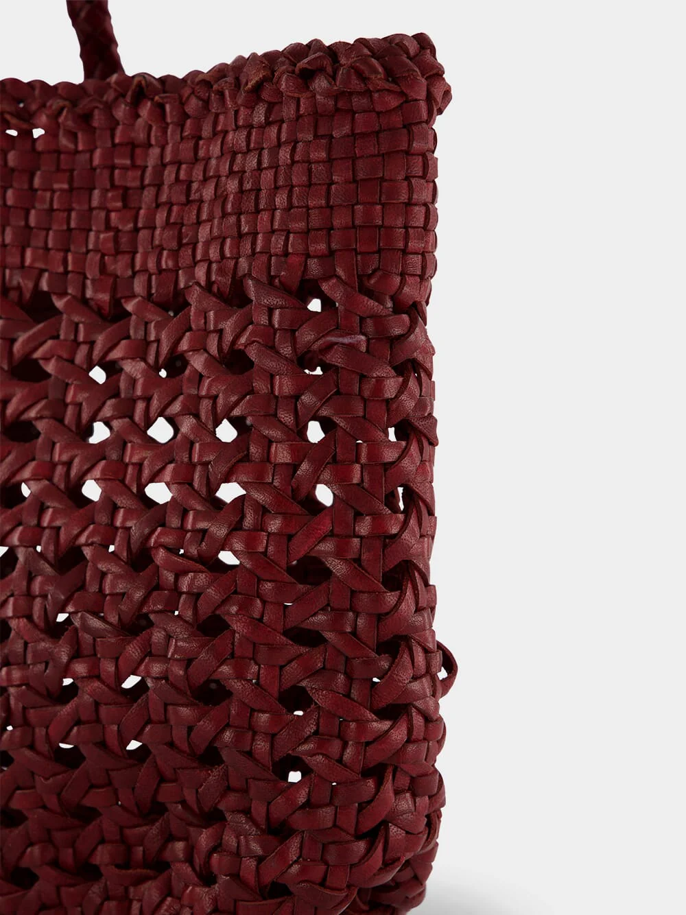 Bordeaux Cannage Kanpur Handwoven Leather Tote - Image 6
