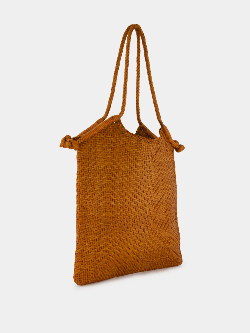 Camel Woven Leather Minga Tote Bag - Image 2