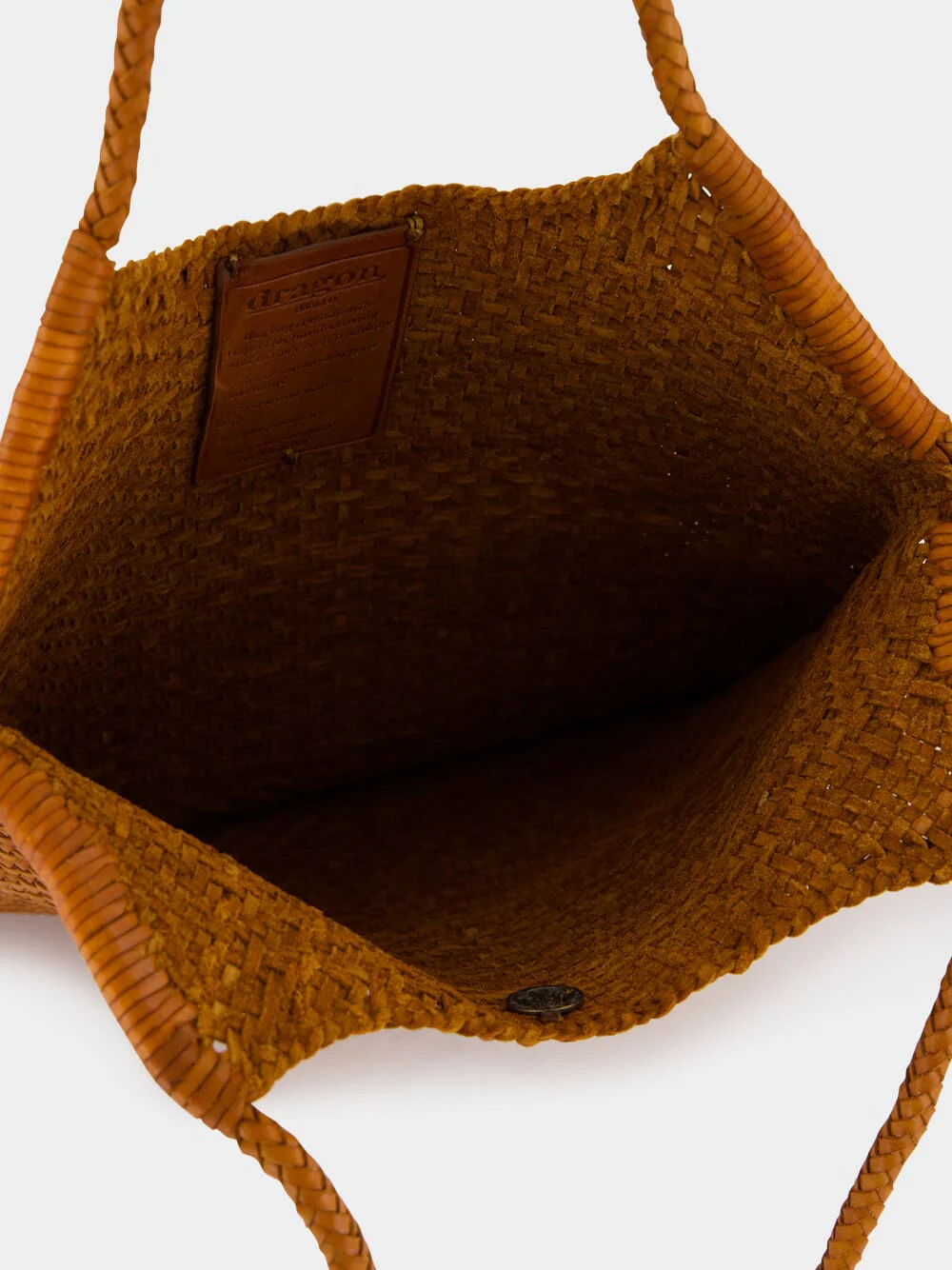 Camel Woven Leather Minga Tote Bag - Image 4