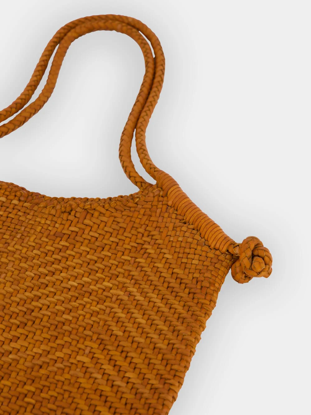 Camel Woven Leather Minga Tote Bag - Image 5