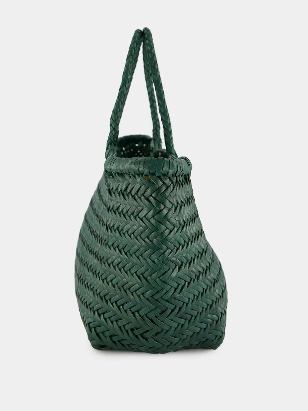 Forest Green Triple Jump Handwoven Leather Tote - Image 3