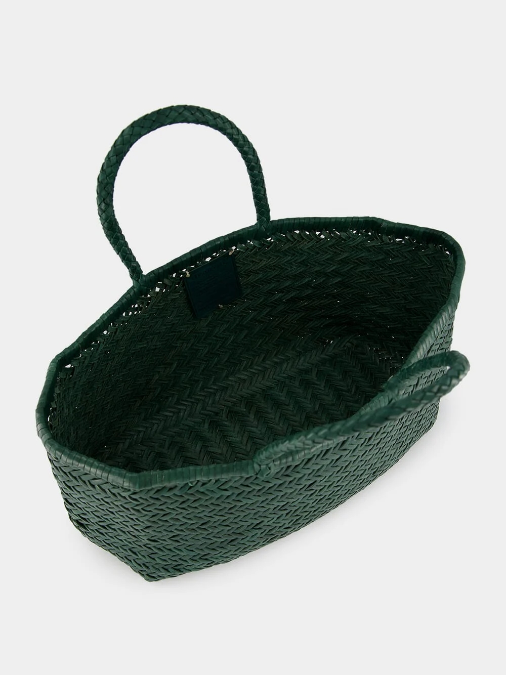 Forest Green Triple Jump Handwoven Leather Tote - Image 5
