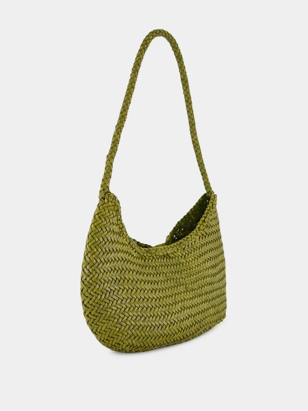 Bamboo Green Nova Luna Woven Leather Tote - Image 2