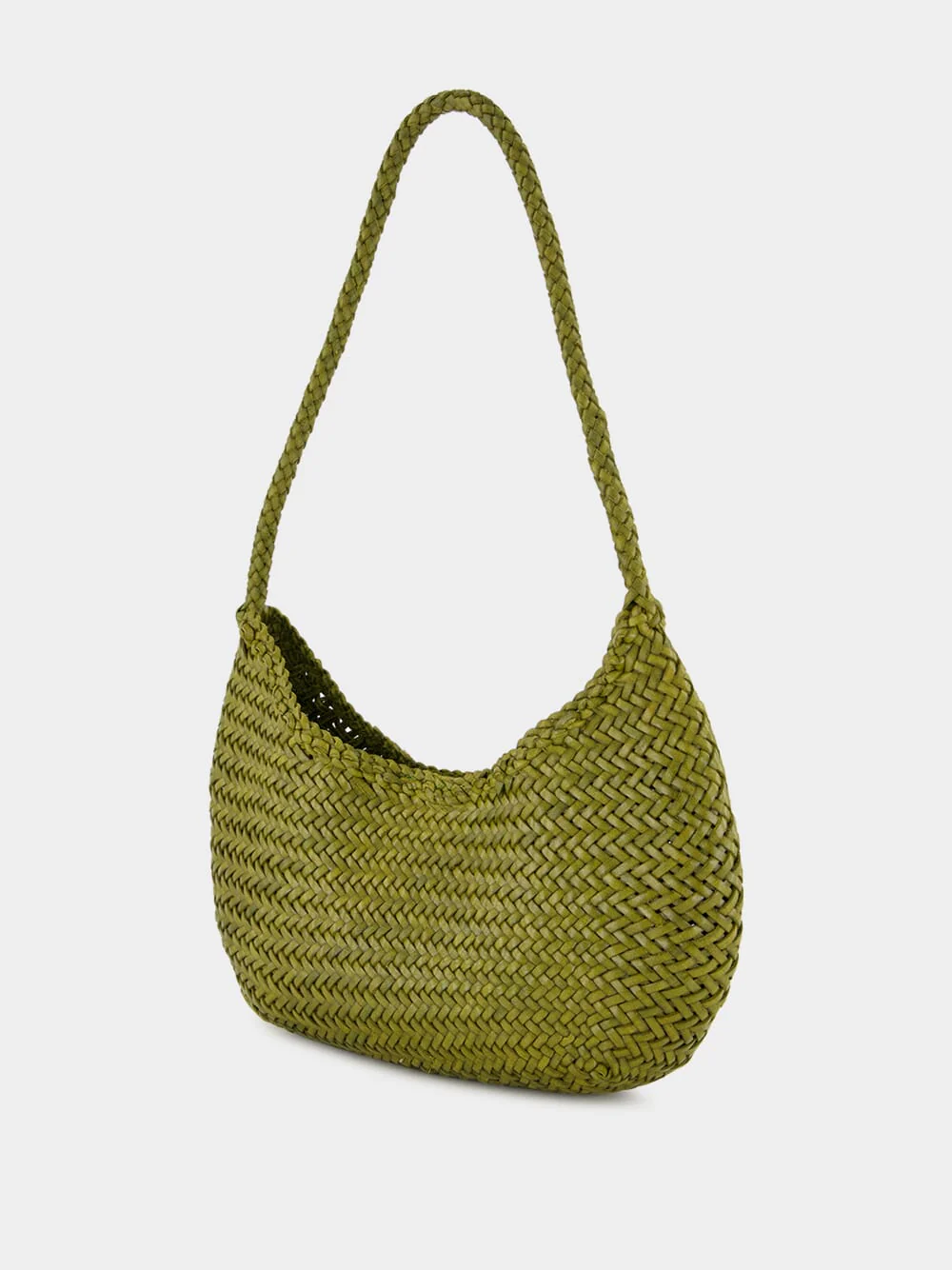 Bamboo Green Nova Luna Woven Leather Tote - Image 4