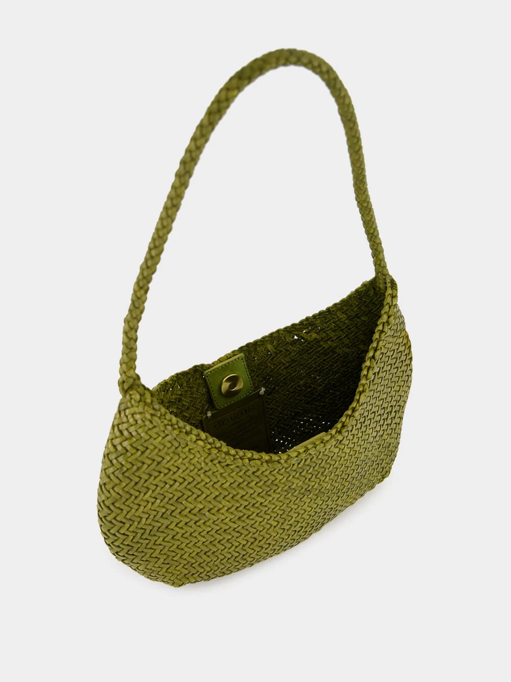 Bamboo Green Nova Luna Woven Leather Tote - Image 5