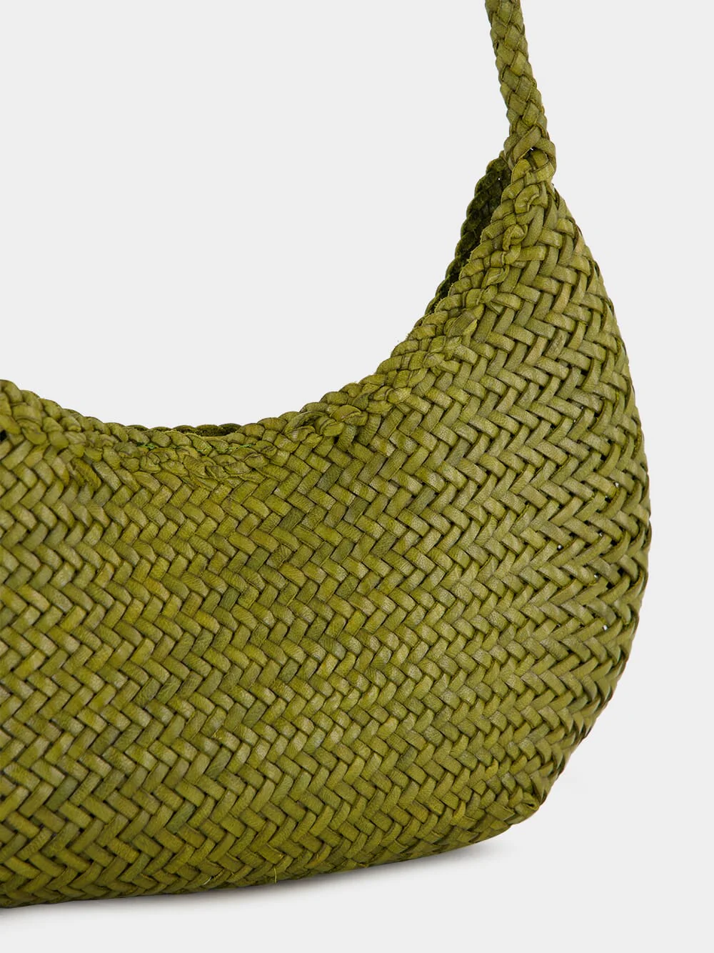 Bamboo Green Nova Luna Woven Leather Tote - Image 6