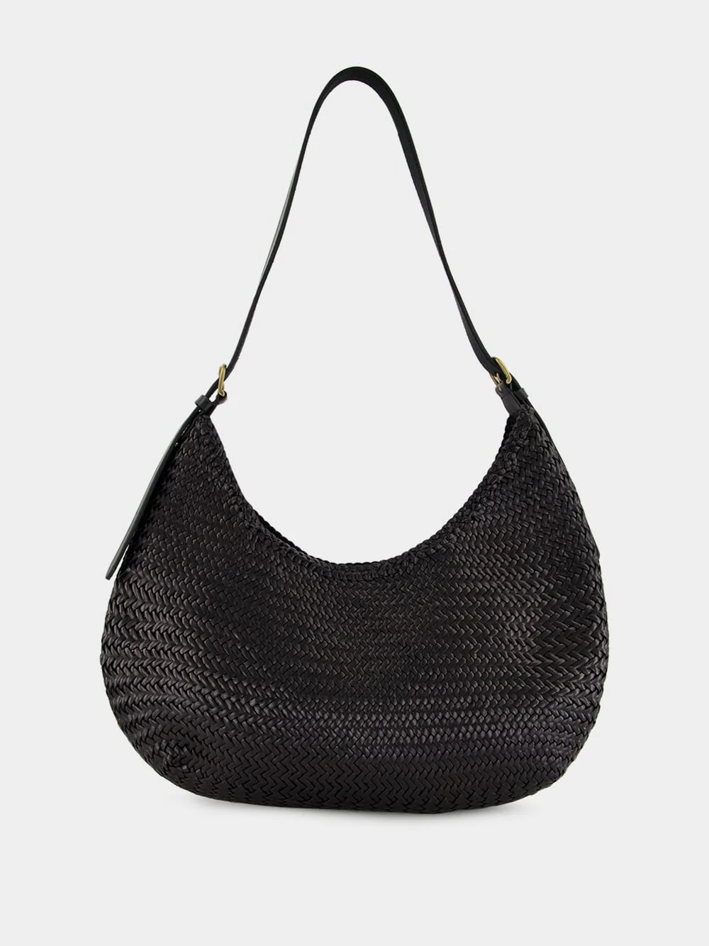 Black Luna Piena Woven Leather Tote - Image 2