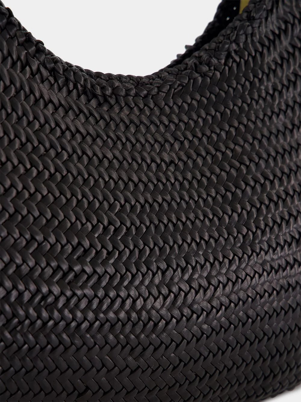 Black Luna Piena Woven Leather Tote - Image 9