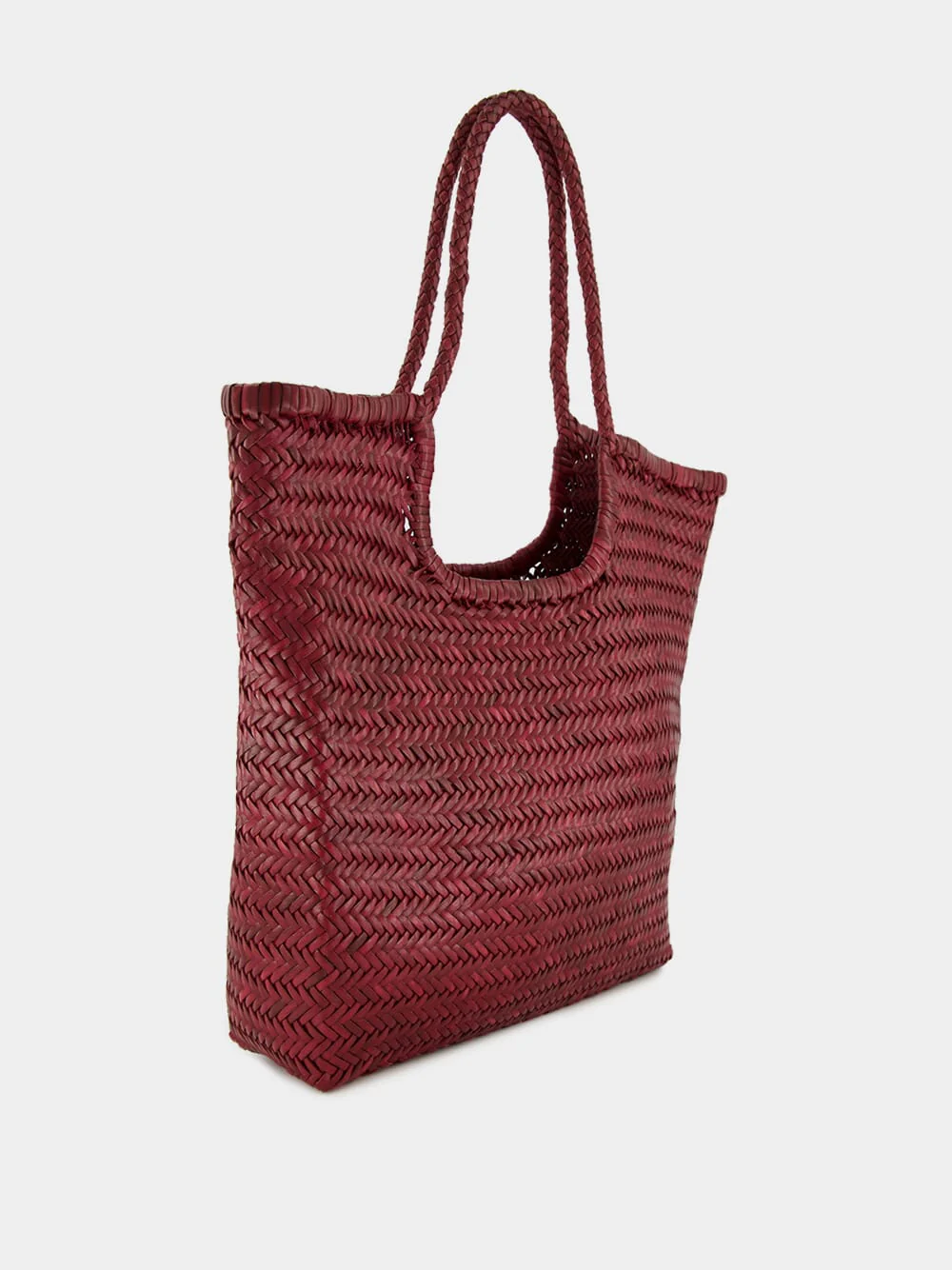 Bordo NS Diagonal Triple Jump Leather Tote - Image 2