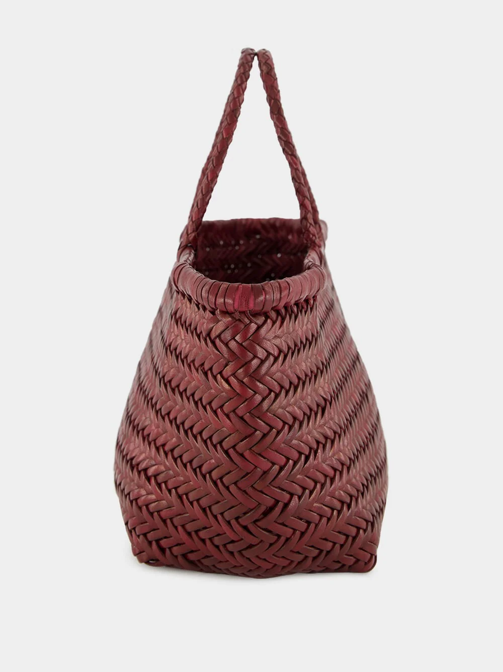 Bordo Triple Jump Small Woven Leather Tote - Image 3