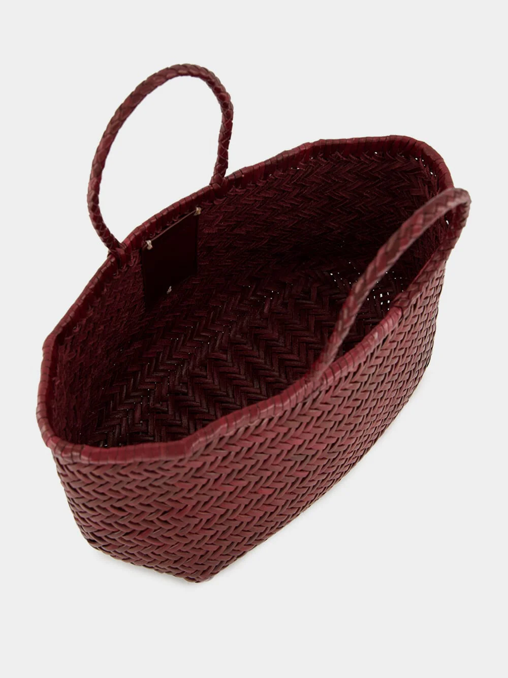 Bordo Triple Jump Small Woven Leather Tote - Image 5